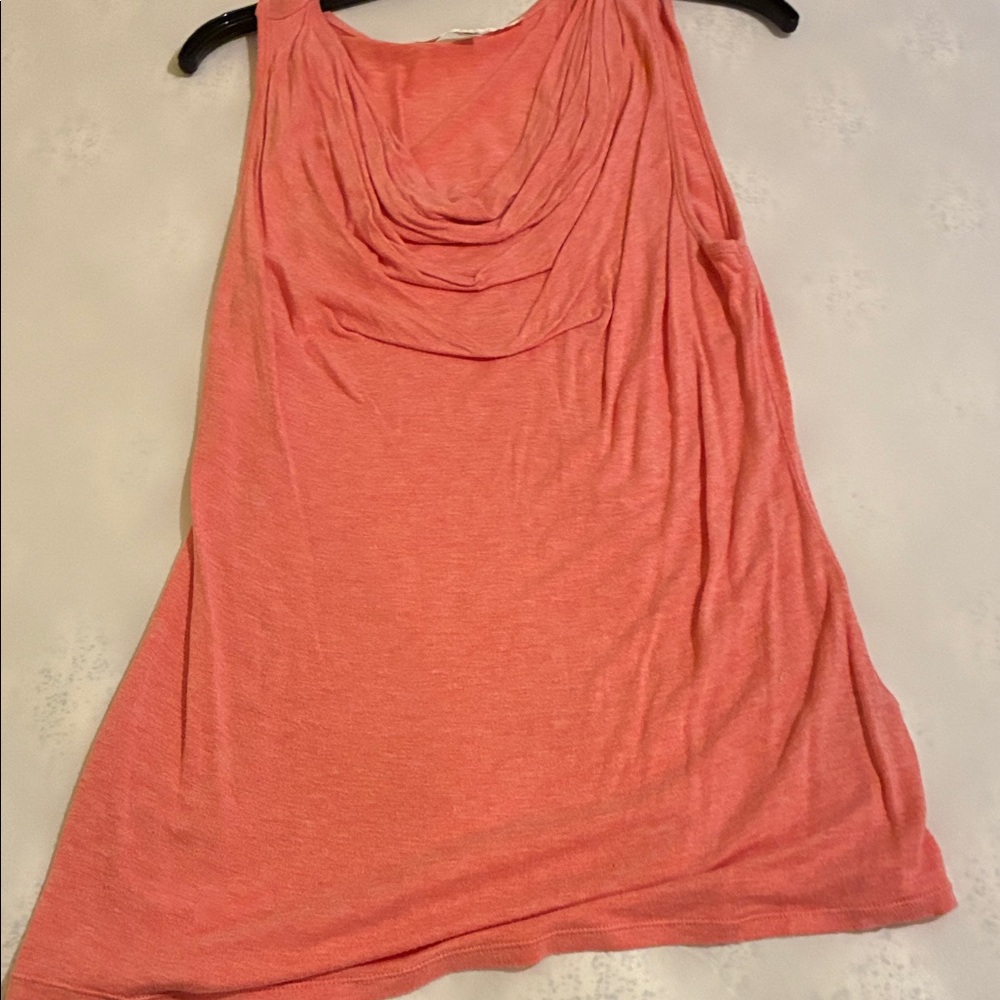 Max Studio Coral Drape Neck Tank Top